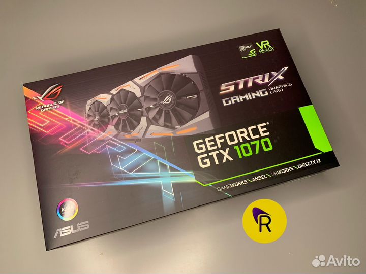 Видеокарта GTX 1070 asus ROG strix