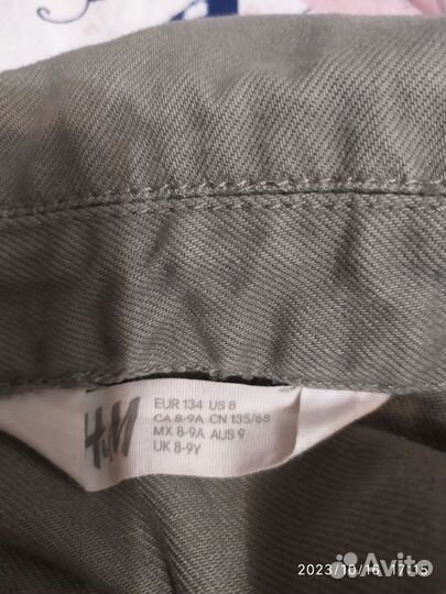 Джинсовая рубашка hm 134 р