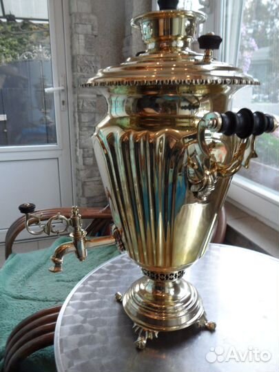 Самовар старинный на дровах углях жаровой