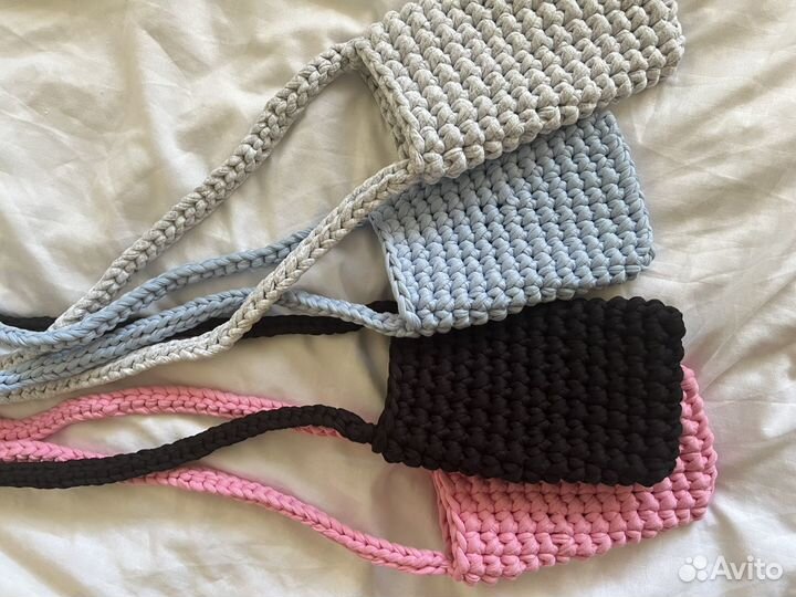 Сумка чехол для телефона из трикотажной пряжи