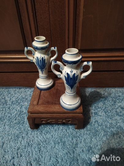 Подсвечник гжель 2шт