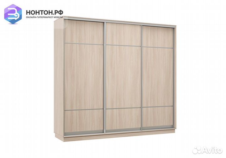Шкаф-купе трёхдверный Фет ясень шимо светлый