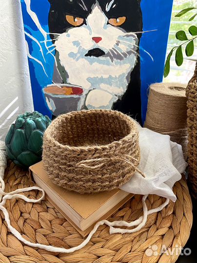 Джутовая корзинка/корзина