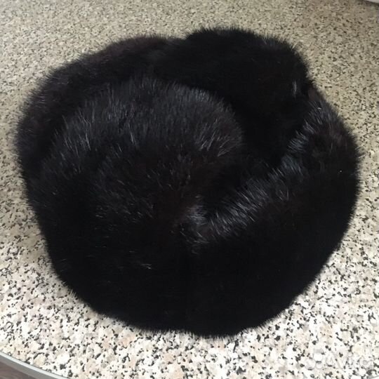 Норковая шапка мужская черная