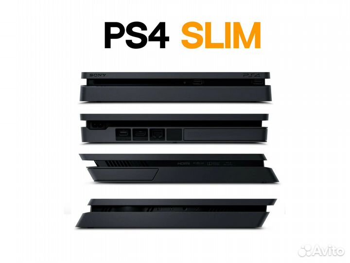 Sony PlayStation 4 Slim PS4 1 Геймпад, 800 Игр в п