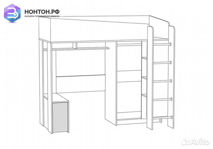 Кровать-чердак Альфа 11.20 солнечный свет / темно