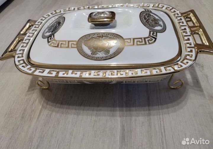 Блюдо сервировочное на подставке с подог