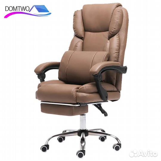 Кресло руководителя, офисное мягкое экокожа