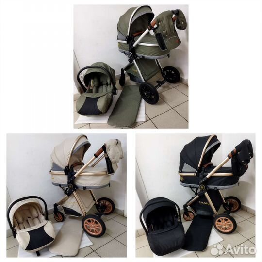 Новая коляска 2в1 и 3в1 с матрасом, Luxmom V9