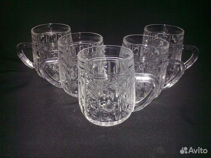 Кружки хрустальные-6 шт