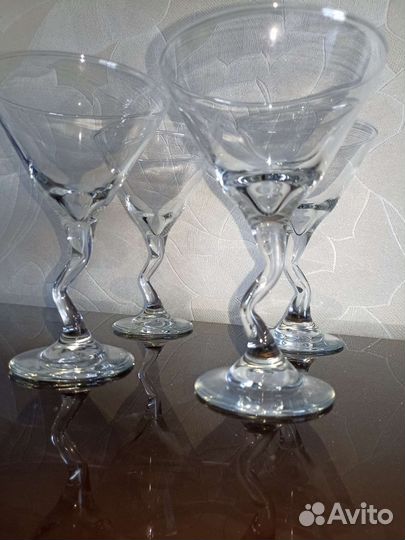 Бокалы под мартини, 200мл, 4шт, изогнутая ножка