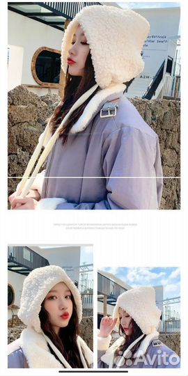 Шапка-чепчик плюшевый коричневый