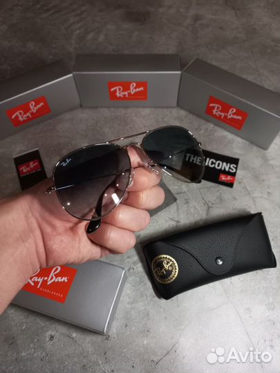 Очки Ray-Ban Aviator серебро + доставка