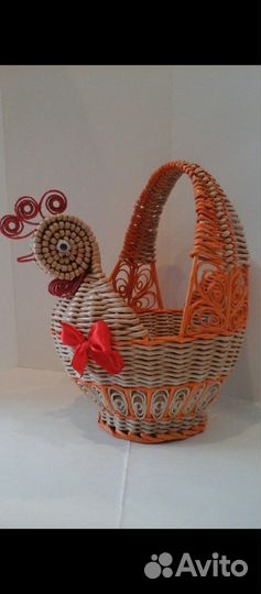 Корзинка курочка, пасхальная курочка, конфетница