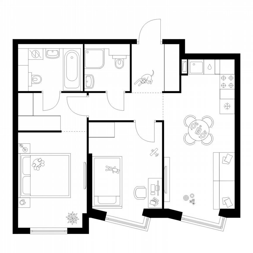 2-к. квартира, 57,7 м², 24/32 эт.