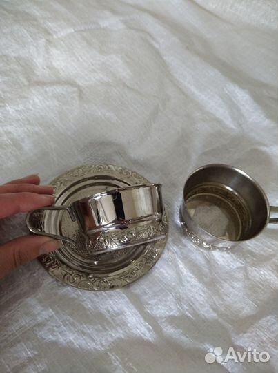 Кофейный подстаканник ретро мельхиор