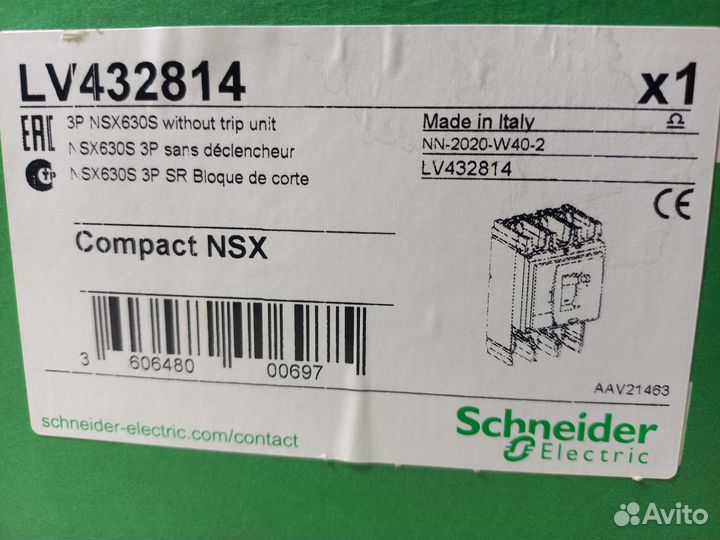 LV432814 3P NSX630S коммутац.блок