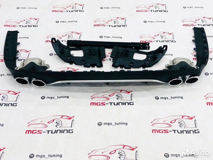 Хром диффузор + хром насадки Mercedes E C238 E53