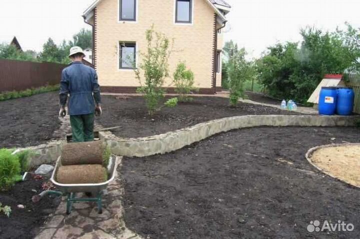 Укладка рулонного газона