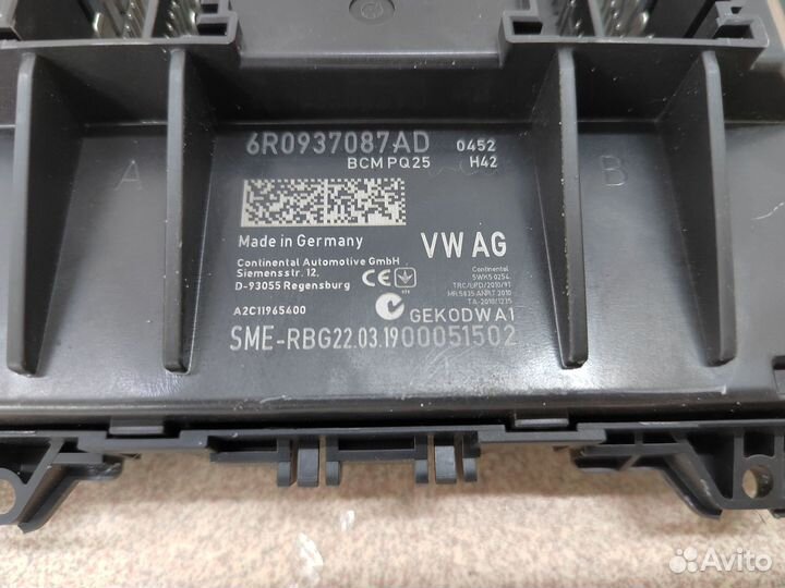 Блок BCM VW Polo Sedan 2019 6R0937087AD