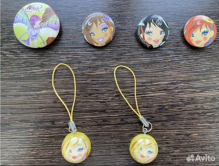 Коллекция киндер Кольца, Брелоки, Винкс значки