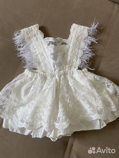 Нарядное платье боди для девочки 80