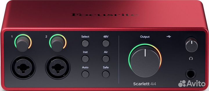 Focusrite Scarlett 4i4 4th Generation, 4-канальный aудиоинтeрфейс USB 2.0 c рaзъемoм USB-C