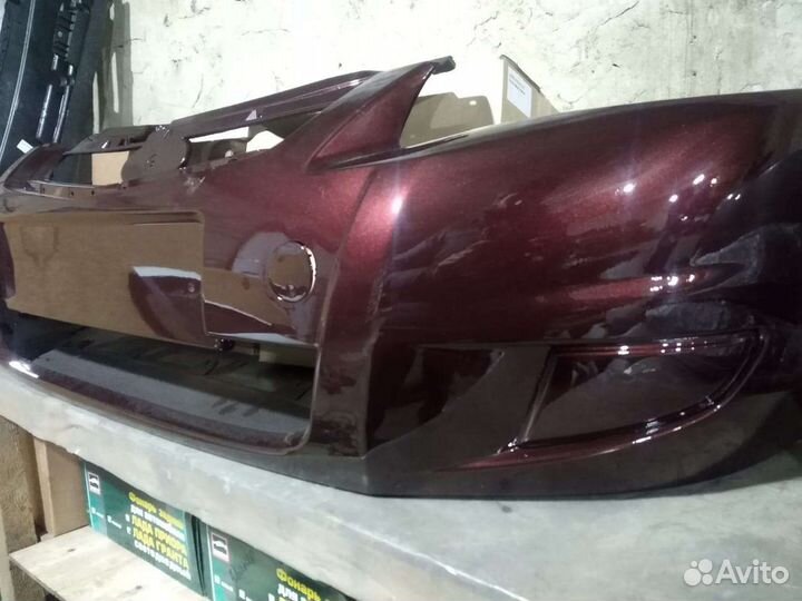 Бампер priora портвейн передний темно-вишневый