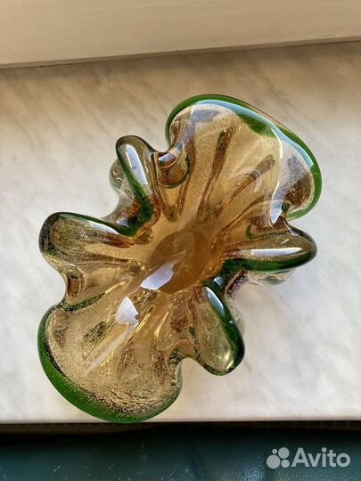 Ваза цветное стекло Bohemia винтаж СССР