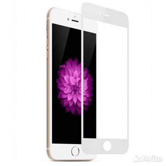 3D Анти бликовое защ.стекло на iPhone 7 (белое)