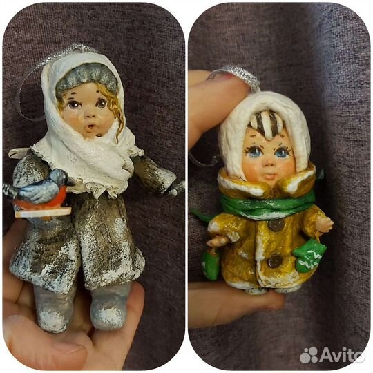 Ватные елочные игрушки