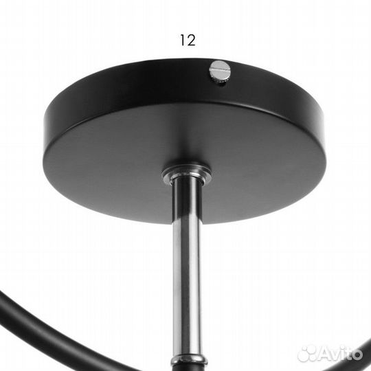 Люстра 'Иоширо' 3х60Вт Е27 черный 62х13,5х26см