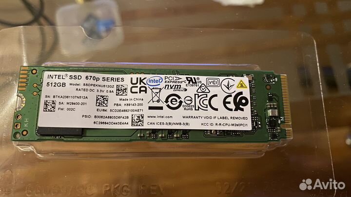 SSD m2 nvme 512gb Intel