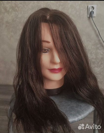 Голова манекен с натуральными волосами