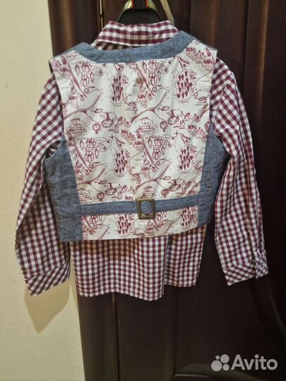 Рубашка, рубашка и жилетка 92 mothercare