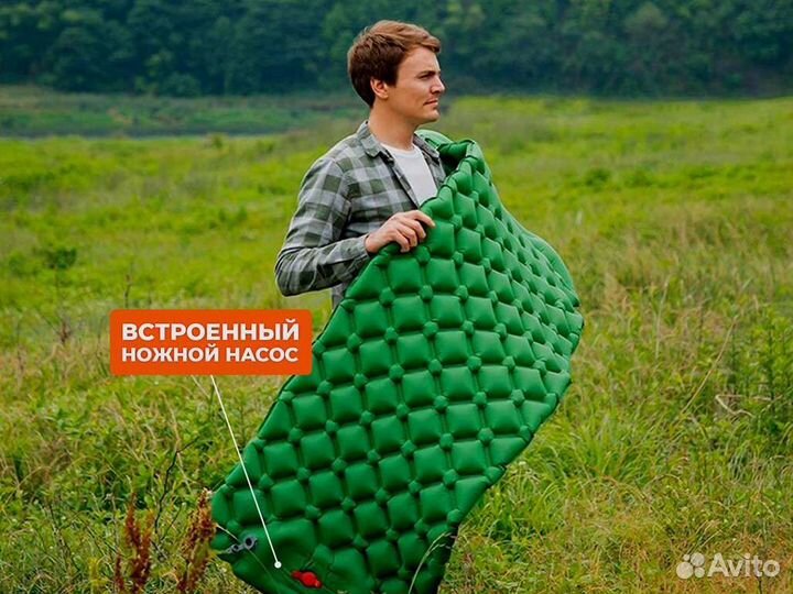 Туристический коврик с встроенным насосом
