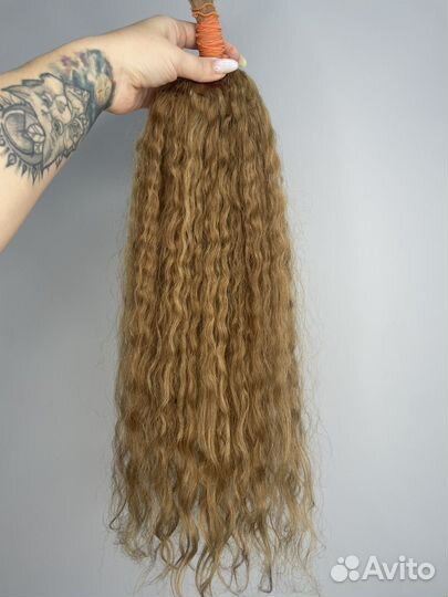 Волосы для наращивания 60 см кудрявые