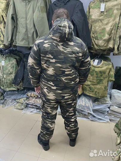 Костюм Зимний Горка на флисе мужской (Камуфляж)