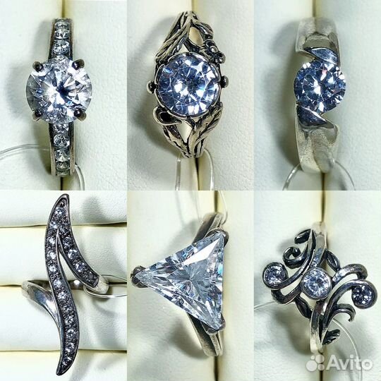 Кольцо. Серебро 925. 875 проба. Фианит