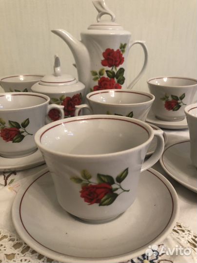 Сервиз чайный кофейный роза 15 прдм полонное новый