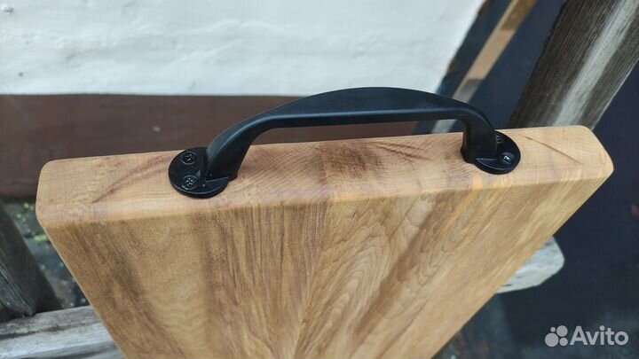 Доска разделочная деревянная большая с ручками