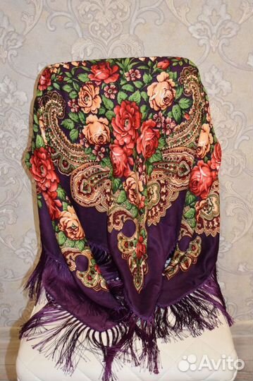 Шаль платок расцветка Павловопосадская