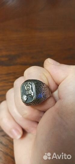 Серебряный перстень олимпийский мишка