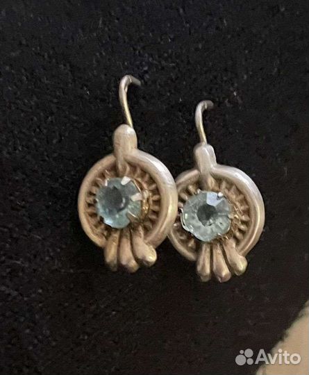 Серьги серебро СССР 875 проба