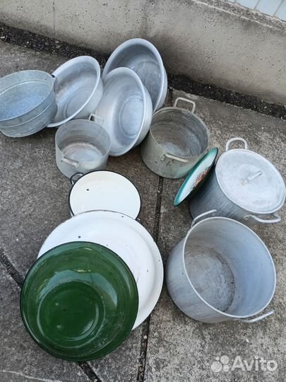 Алюминиевые кастрюли, тазы