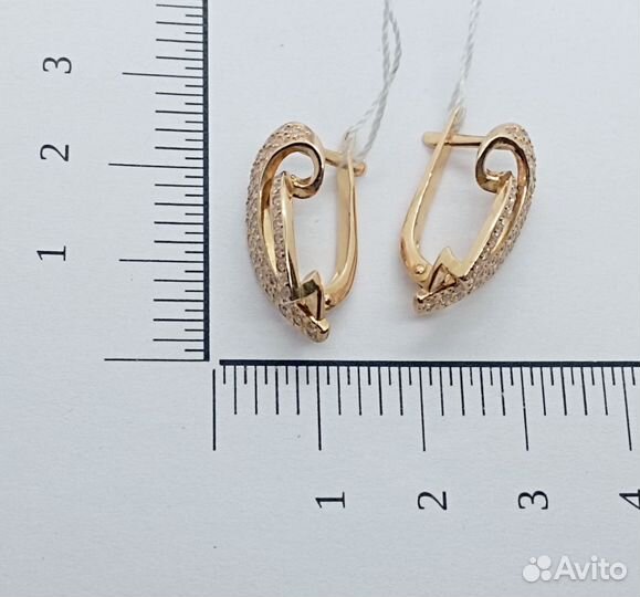 Золотые серьги с фианитами (38060)