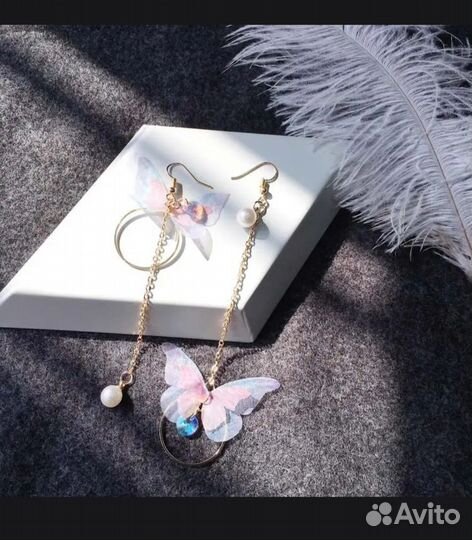 Серьги бабочки