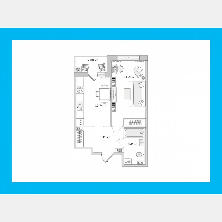 1-к. квартира, 38,5 м², 13/16 эт.