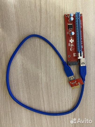Райзер SATA PCI-E 1x to 16x ver. 007s