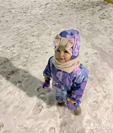 Шапка тюрбан со снудом для девочки